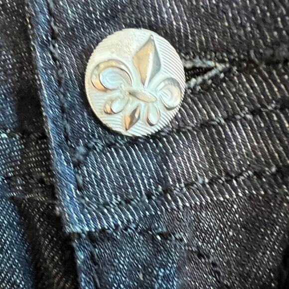 Rock Revival Low Rise Heather Boot Jeans Dark Wash Fleur des Lis Buttons Size 29 - Picture 8 of 13